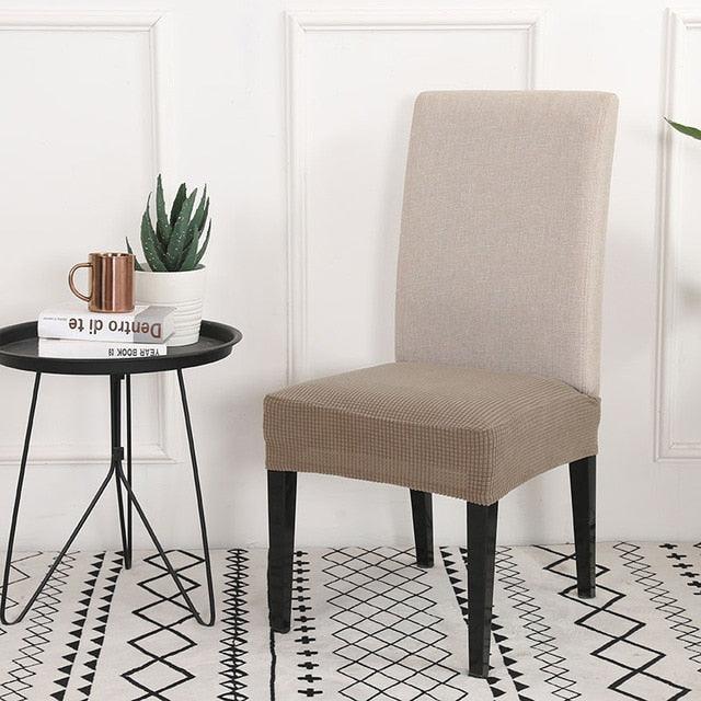 Solid Dining Chair Cover Elastic Half-wraped Seat Case for Kichen Wedding Banquet Hotel Chair Cushions Cover Removable Washable Dining Room Chair Slipcovers Dining Chair Covers Parsons Chair Slipcover Stretch Chair Covers for Dining Room