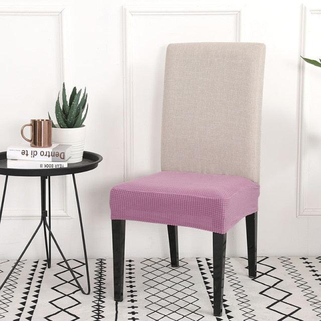 Solid Dining Chair Cover Elastic Half-wraped Seat Case for Kichen Wedding Banquet Hotel Chair Cushions Cover Removable Washable Dining Room Chair Slipcovers Dining Chair Covers Parsons Chair Slipcover Stretch Chair Covers for Dining Room