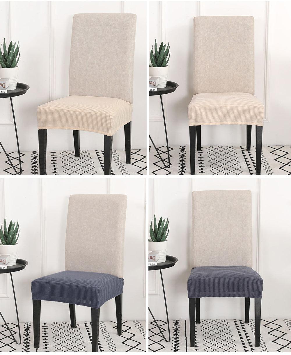 Solid Dining Chair Cover Elastic Half-wraped Seat Case for Kichen Wedding Banquet Hotel Chair Cushions Cover Removable Washable Dining Room Chair Slipcovers Dining Chair Covers Parsons Chair Slipcover Stretch Chair Covers for Dining Room