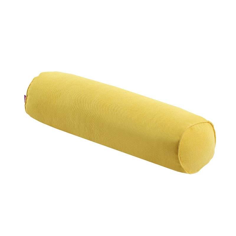 Solid Long Round Maternity Pillow Cotton linen Neck Headrest Body pillow Bed Chair Car Seat Backrest Sleeping Pillow Round Cervical Roll Cylinder Bolster Pillow with Removable Washable Cover, Ergonomically Designed for Head Neck Spine