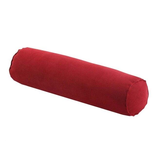 Solid Long Round Maternity Pillow Cotton linen Neck Headrest Body pillow Bed Chair Car Seat Backrest Sleeping Pillow Round Cervical Roll Cylinder Bolster Pillow with Removable Washable Cover, Ergonomically Designed for Head Neck Spine