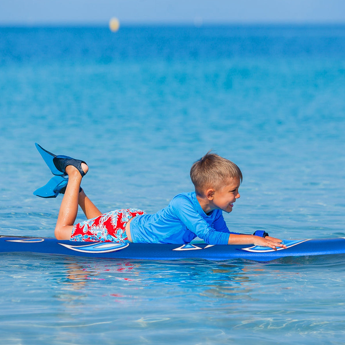 6 Feet Surfboard with 3 Detachable Fins-White