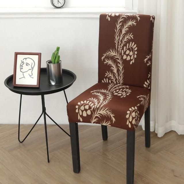 Spandex Chair Covers Printed Dining Room Stretch Seat Cover Chair Protective Case for Restaurant Banquet Kitchen Hotel Stretch Spandex Removable Washable Dining Chair Protector