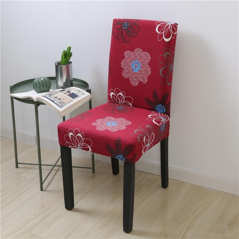 Spandex Chair Covers Printed Dining Room Stretch Seat Cover Chair Protective Case for Restaurant Banquet Kitchen Hotel Stretch Spandex Removable Washable Dining Chair Protector