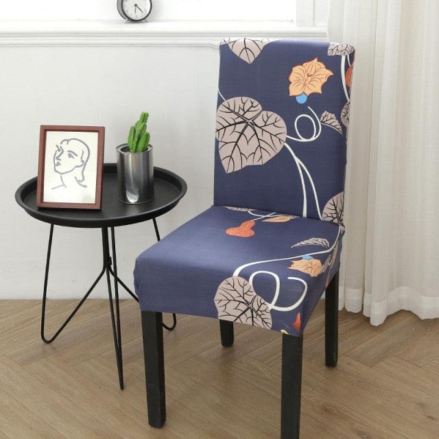 Spandex Chair Covers Printed Dining Room Stretch Seat Cover Chair Protective Case for Restaurant Banquet Kitchen Hotel Stretch Spandex Removable Washable Dining Chair Protector