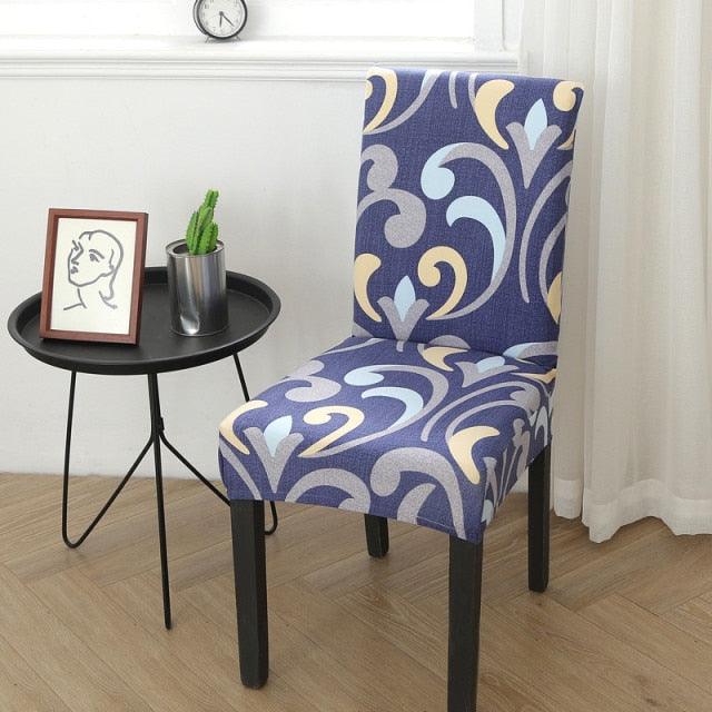 Spandex Chair Covers Printed Dining Room Stretch Seat Cover Chair Protective Case for Restaurant Banquet Kitchen Hotel Stretch Spandex Removable Washable Dining Chair Protector