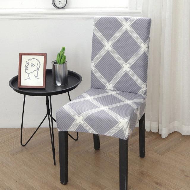 Spandex Chair Covers Printed Dining Room Stretch Seat Cover Chair Protective Case for Restaurant Banquet Kitchen Hotel Stretch Spandex Removable Washable Dining Chair Protector