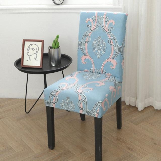 Spandex Chair Covers Printed Dining Room Stretch Seat Cover Chair Protective Case for Restaurant Banquet Kitchen Hotel Stretch Spandex Removable Washable Dining Chair Protector