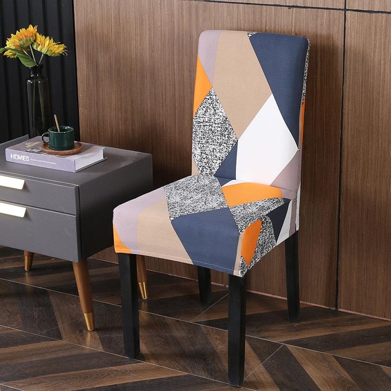 Spandex Chair Covers Printed Dining Room Stretch Seat Cover Chair Protective Case for Restaurant Banquet Kitchen Hotel Stretch Spandex Removable Washable Dining Chair Protector