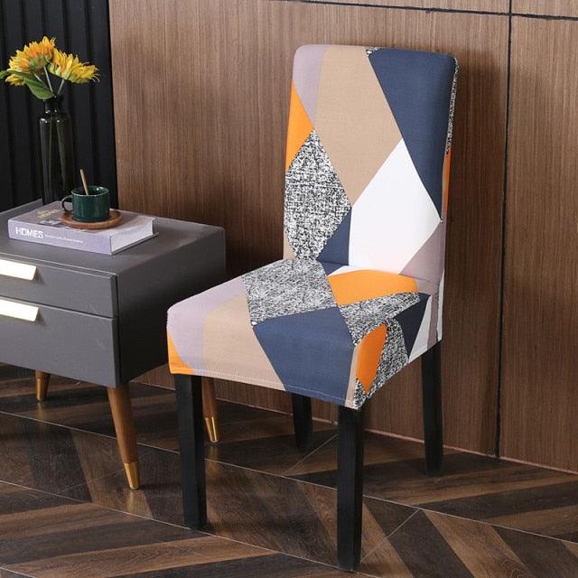 Spandex Chair Covers Printed Dining Room Stretch Seat Cover Chair Protective Case for Restaurant Banquet Kitchen Hotel Stretch Spandex Removable Washable Dining Chair Protector