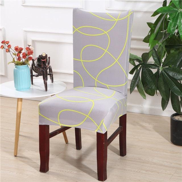 Spandex Chair Covers Printed Dining Room Stretch Seat Cover Chair Protective Case for Restaurant Banquet Kitchen Hotel Stretch Spandex Removable Washable Dining Chair Protector
