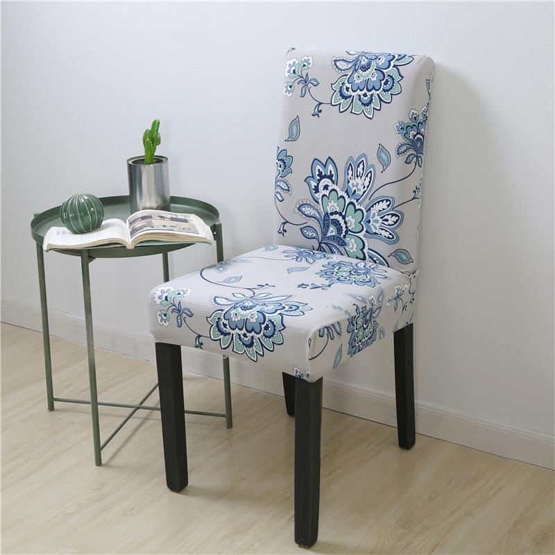 Spandex Chair Covers Printed Dining Room Stretch Seat Cover Chair Protective Case for Restaurant Banquet Kitchen Hotel Stretch Spandex Removable Washable Dining Chair Protector