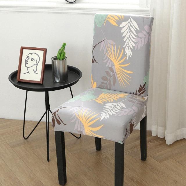 Spandex Chair Covers Printed Dining Room Stretch Seat Cover Chair Protective Case for Restaurant Banquet Kitchen Hotel Stretch Spandex Removable Washable Dining Chair Protector