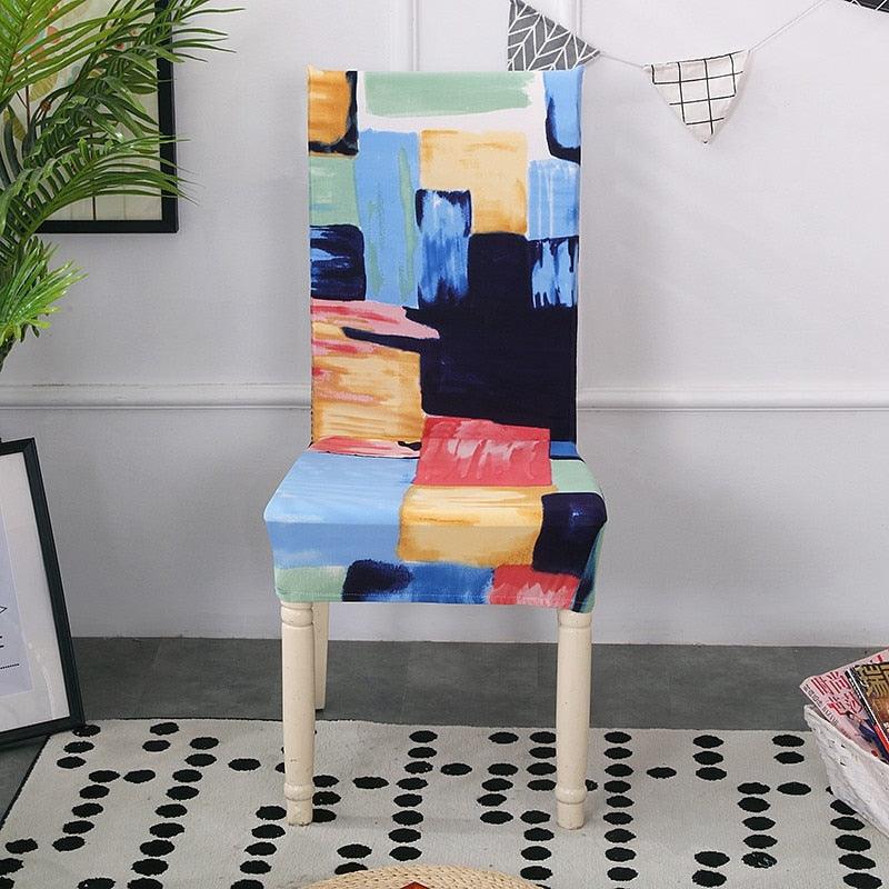 Spandex Dining Chair Cover With Back Elastic Universal Kitchen Living Room Stretch Slipcover Chair Covers Protector Seat Case Chair Cover Seat Protector Super Fit Slipcover Stretch Removable Washable Soft Spandex Fabric for Home