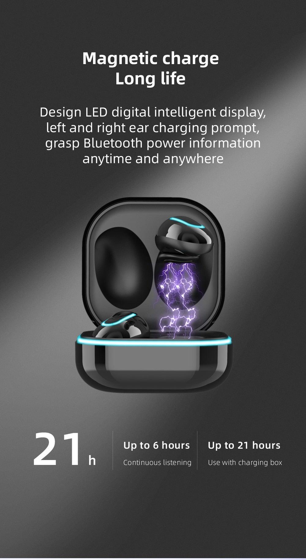 Sports Black Headphones Wireless Wearable Music Player Built-in Memory Sweatproof WaterproofWireless Bluetooth Headphones 5.1 Gaming Headset In Ear HiFi Sports Noise Cancel Earphone For Smartphones LED Display For Sports Running Workout