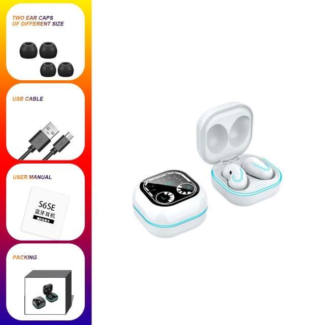 Sports Black Headphones Wireless Wearable Music Player Built-in Memory Sweatproof WaterproofWireless Bluetooth Headphones 5.1 Gaming Headset In Ear HiFi Sports Noise Cancel Earphone For Smartphones LED Display For Sports Running Workout