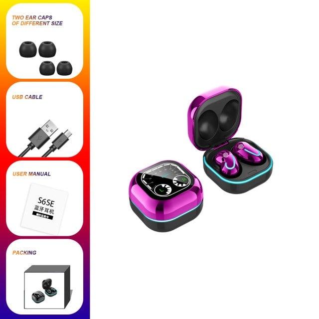 Sports Black Headphones Wireless Wearable Music Player Built-in Memory Sweatproof WaterproofWireless Bluetooth Headphones 5.1 Gaming Headset In Ear HiFi Sports Noise Cancel Earphone For Smartphones LED Display For Sports Running Workout