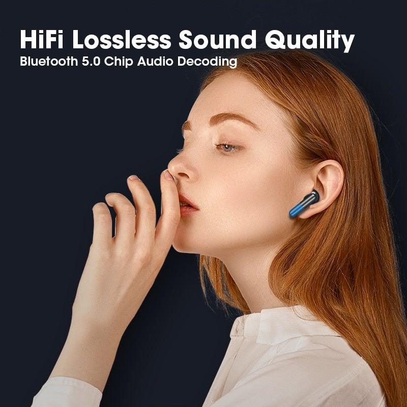Sports WearableWireless Headphones Fast Conecting Music Sweatproof Wireless Earbuds Smart LED Display Bluetooth Earphones HD Call Headphone With Microphone Touch Control Waterproof Headset With Charging Case 300mAH