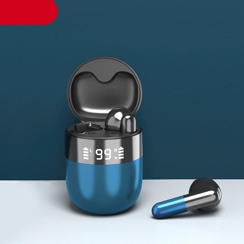 Sports WearableWireless Headphones Fast Conecting Music Sweatproof Wireless Earbuds Smart LED Display Bluetooth Earphones HD Call Headphone With Microphone Touch Control Waterproof Headset With Charging Case 300mAH