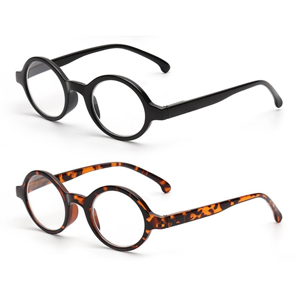 Spring Hinge Round Style Reading Glasses For Women And Men Diopter Magnifier Glasses In Black Sunglasses For Ladies Eyewear Small Frame Glasses