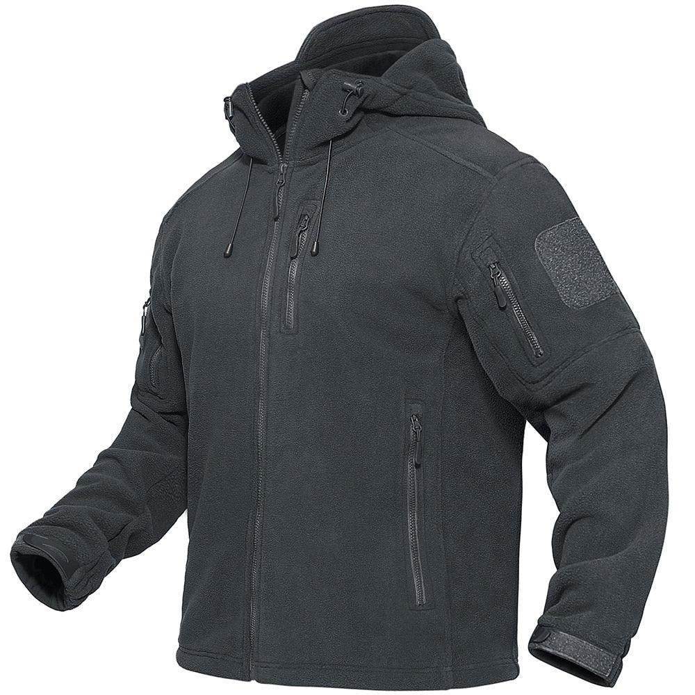 Spring Winter Fleece Jacket With Hood Mens Tactical Waterproof Fleece Jacket Hooded Jacket Mountain Windproof Ski Jackets Windbreaker Winter Warm Snow Coat Outdoor Windproof Soft Work Lightweight Jacket