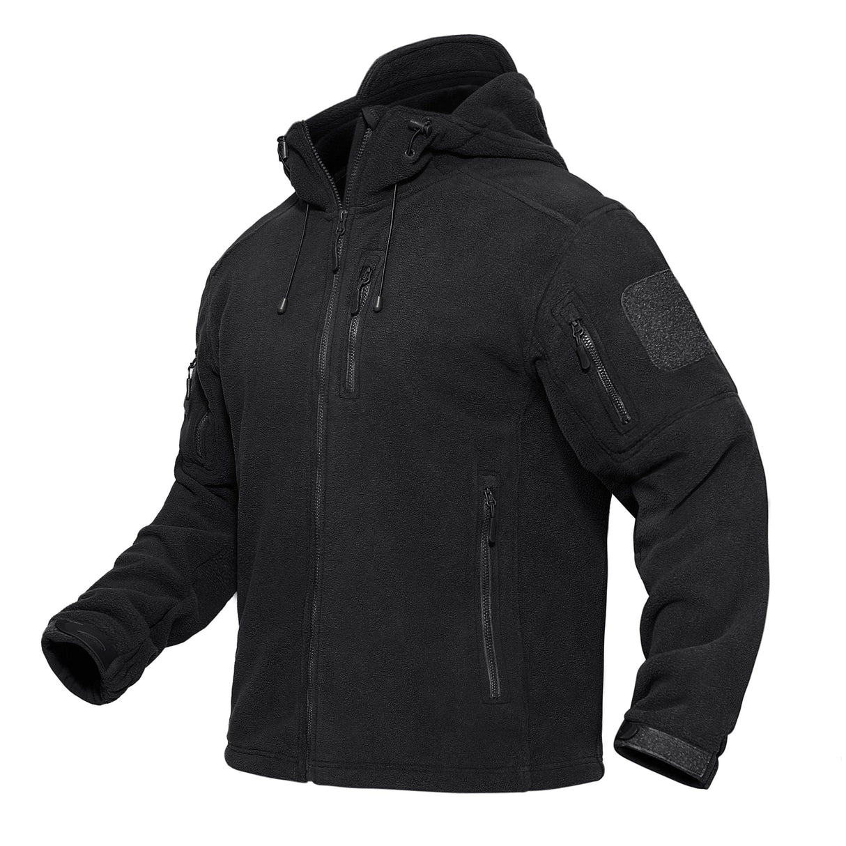 Spring Winter Fleece Jacket With Hood Mens Tactical Waterproof Fleece Jacket Hooded Jacket Mountain Windproof Ski Jackets Windbreaker Winter Warm Snow Coat Outdoor Windproof Soft Work Lightweight Jacket