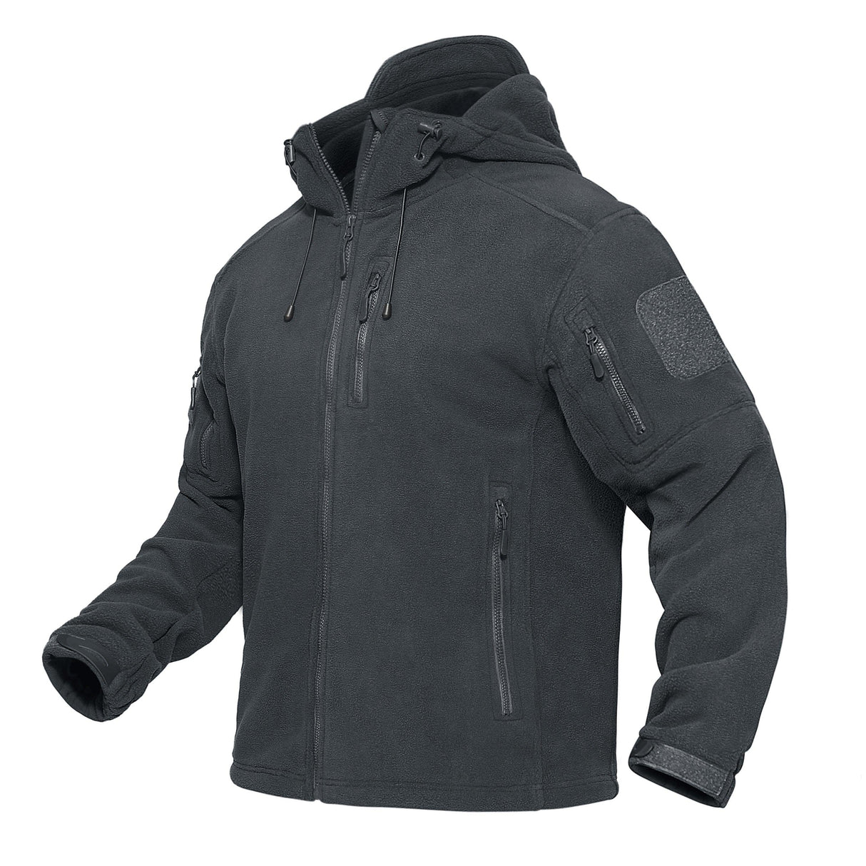 Spring Winter Fleece Jacket With Hood Mens Tactical Waterproof Fleece Jacket Hooded Jacket Mountain Windproof Ski Jackets Windbreaker Winter Warm Snow Coat Outdoor Windproof Soft Work Lightweight Jacket