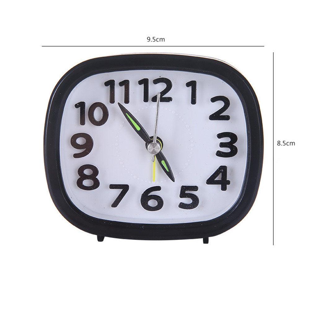 Square Round Small Alarm Clock Snooze Silent Sweeping Wake Up Table Clock Travel Alarm Clock Analog Small Simple Battery Operated Clock Non Ticking Alarm Clock Snooze Light Functions Bedside Table Clock Battery Powered Compact Portable Travel Alarm Clock