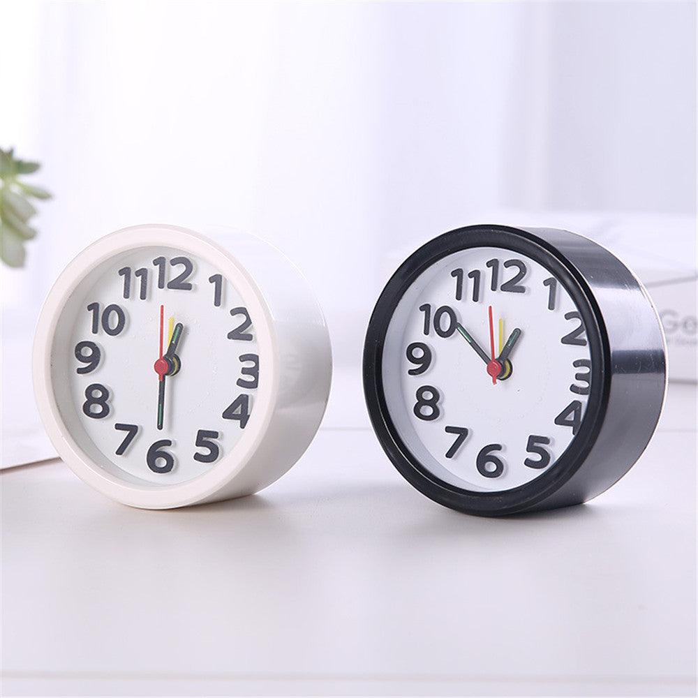 Square Round Small Alarm Clock Snooze Silent Sweeping Wake Up Table Clock Travel Alarm Clock Analog Small Simple Battery Operated Clock Non Ticking Alarm Clock Snooze Light Functions Bedside Table Clock Battery Powered Compact Portable Travel Alarm Clock