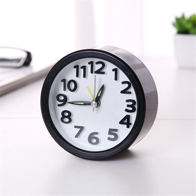 Square Round Small Alarm Clock Snooze Silent Sweeping Wake Up Table Clock Travel Alarm Clock Analog Small Simple Battery Operated Clock Non Ticking Alarm Clock Snooze Light Functions Bedside Table Clock Battery Powered Compact Portable Travel Alarm Clock