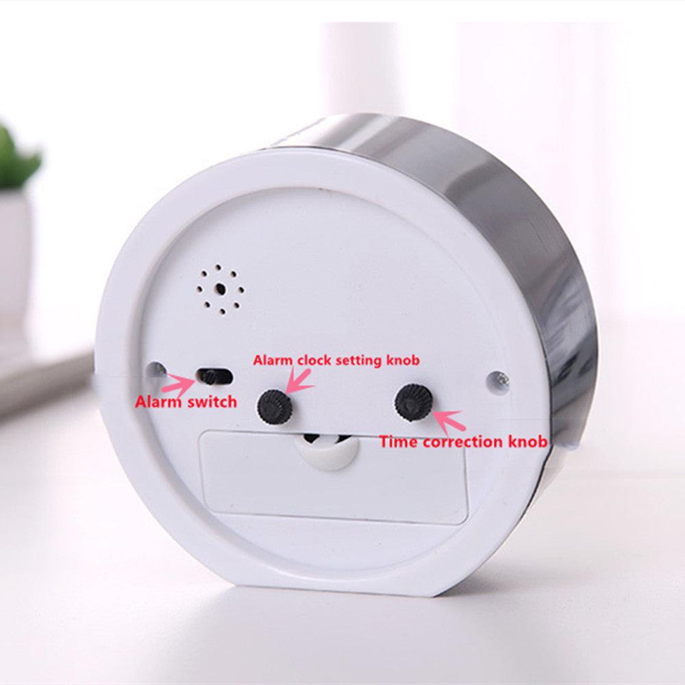 Square Round Small Alarm Clock Snooze Silent Sweeping Wake Up Table Clock Travel Alarm Clock Analog Small Simple Battery Operated Clock Non Ticking Alarm Clock Snooze Light Functions Bedside Table Clock Battery Powered Compact Portable Travel Alarm Clock