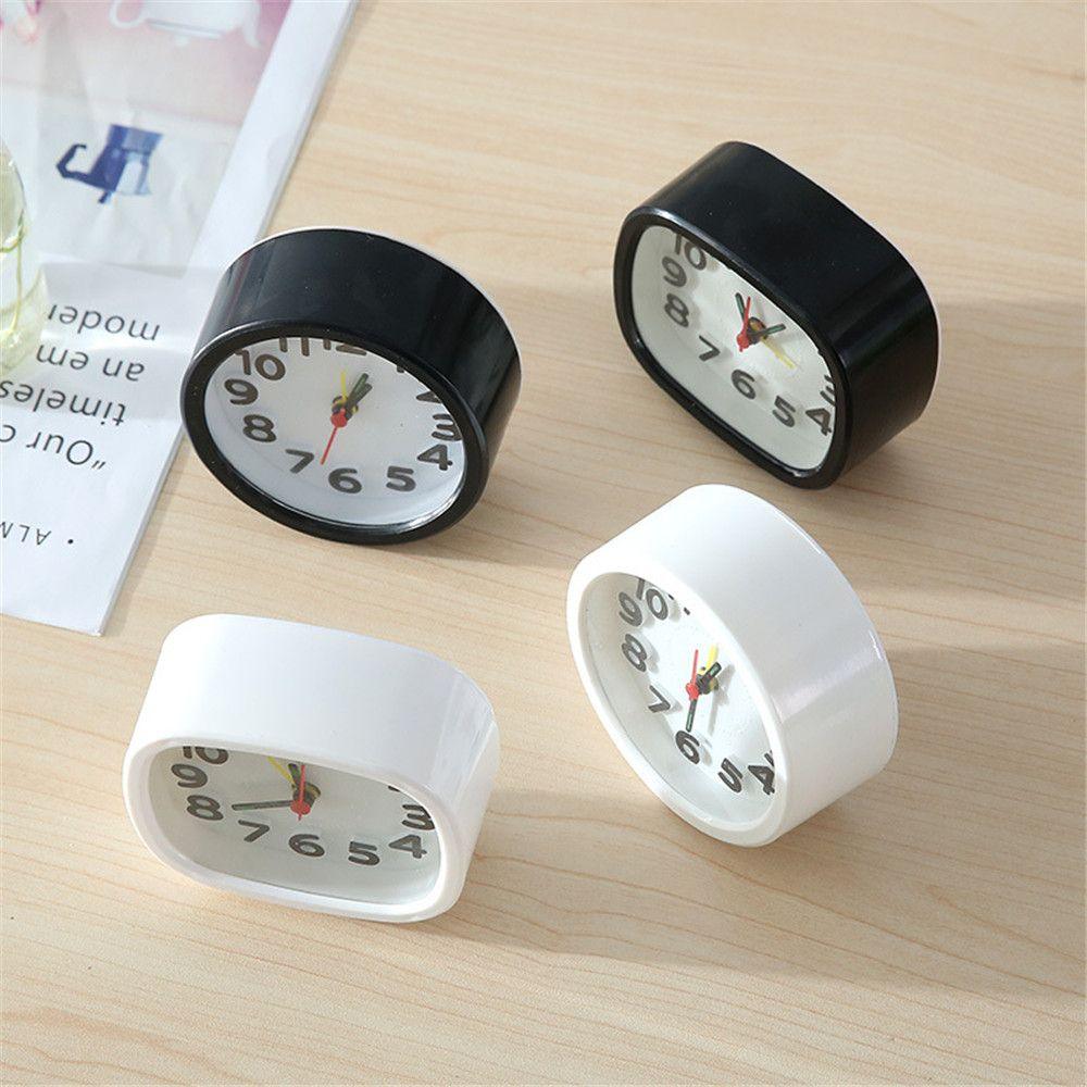Square Round Small Alarm Clock Snooze Silent Sweeping Wake Up Table Clock Travel Alarm Clock Analog Small Simple Battery Operated Clock Non Ticking Alarm Clock Snooze Light Functions Bedside Table Clock Battery Powered Compact Portable Travel Alarm Clock