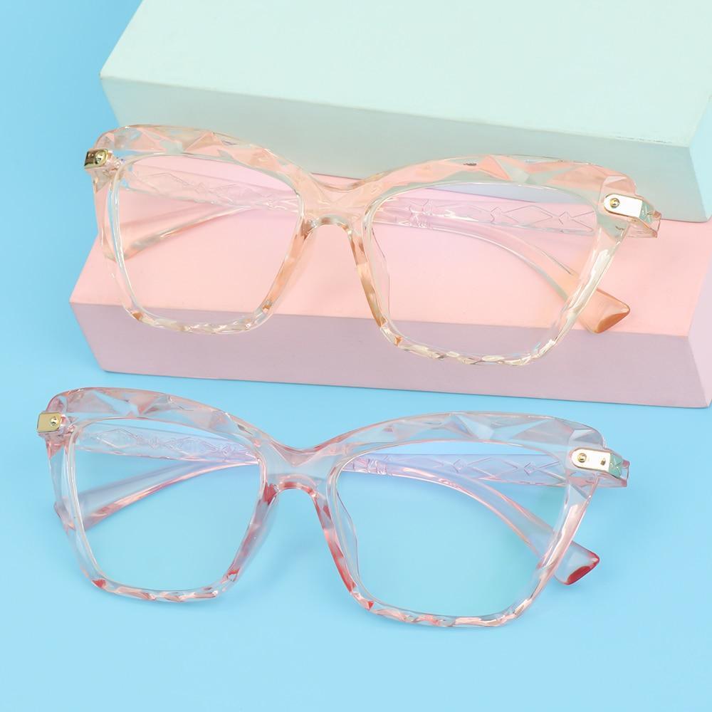 Square Women Reading Glasses Frame Crystal Multi-section Optical Computer Glasses Square Design Reading Glasses For Women Light Blocking Computer Reader Glasses For Men And Women