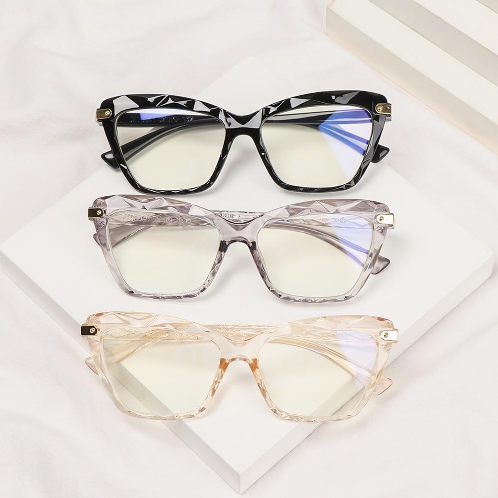 Square Women Reading Glasses Frame Crystal Multi-section Optical Computer Glasses Square Design Reading Glasses For Women Light Blocking Computer Reader Glasses For Men And Women