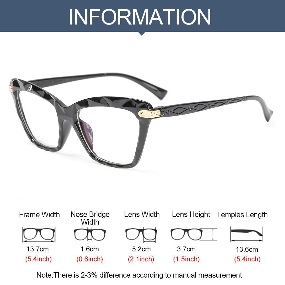 Square Women Reading Glasses Frame Crystal Multi-section Optical Computer Glasses Square Design Reading Glasses For Women Light Blocking Computer Reader Glasses For Men And Women