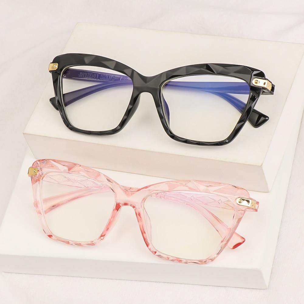 Square Women Reading Glasses Frame Crystal Multi-section Optical Computer Glasses Square Design Reading Glasses For Women Light Blocking Computer Reader Glasses For Men And Women