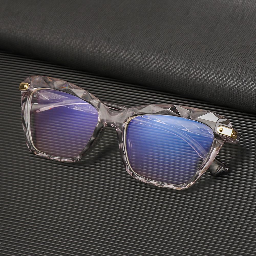 Square Women Reading Glasses Frame Crystal Multi-section Optical Computer Glasses Square Design Reading Glasses For Women Light Blocking Computer Reader Glasses For Men And Women