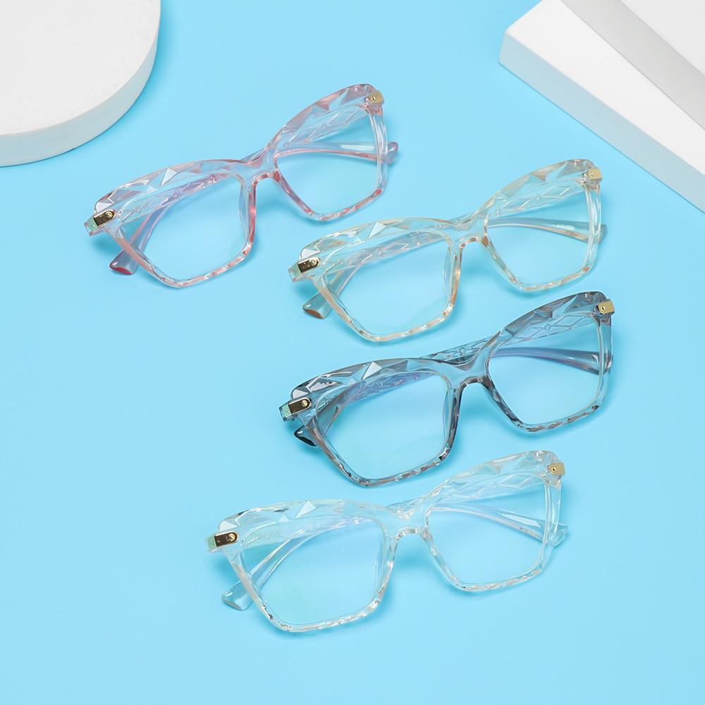 Square Women Reading Glasses Frame Crystal Multi-section Optical Computer Glasses Square Design Reading Glasses For Women Light Blocking Computer Reader Glasses For Men And Women