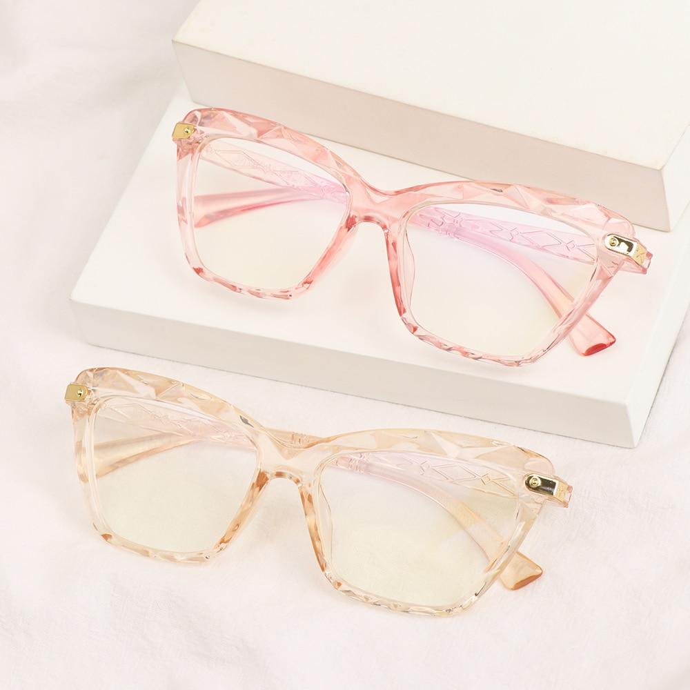 Square Women Reading Glasses Frame Crystal Multi-section Optical Computer Glasses Square Design Reading Glasses For Women Light Blocking Computer Reader Glasses For Men And Women