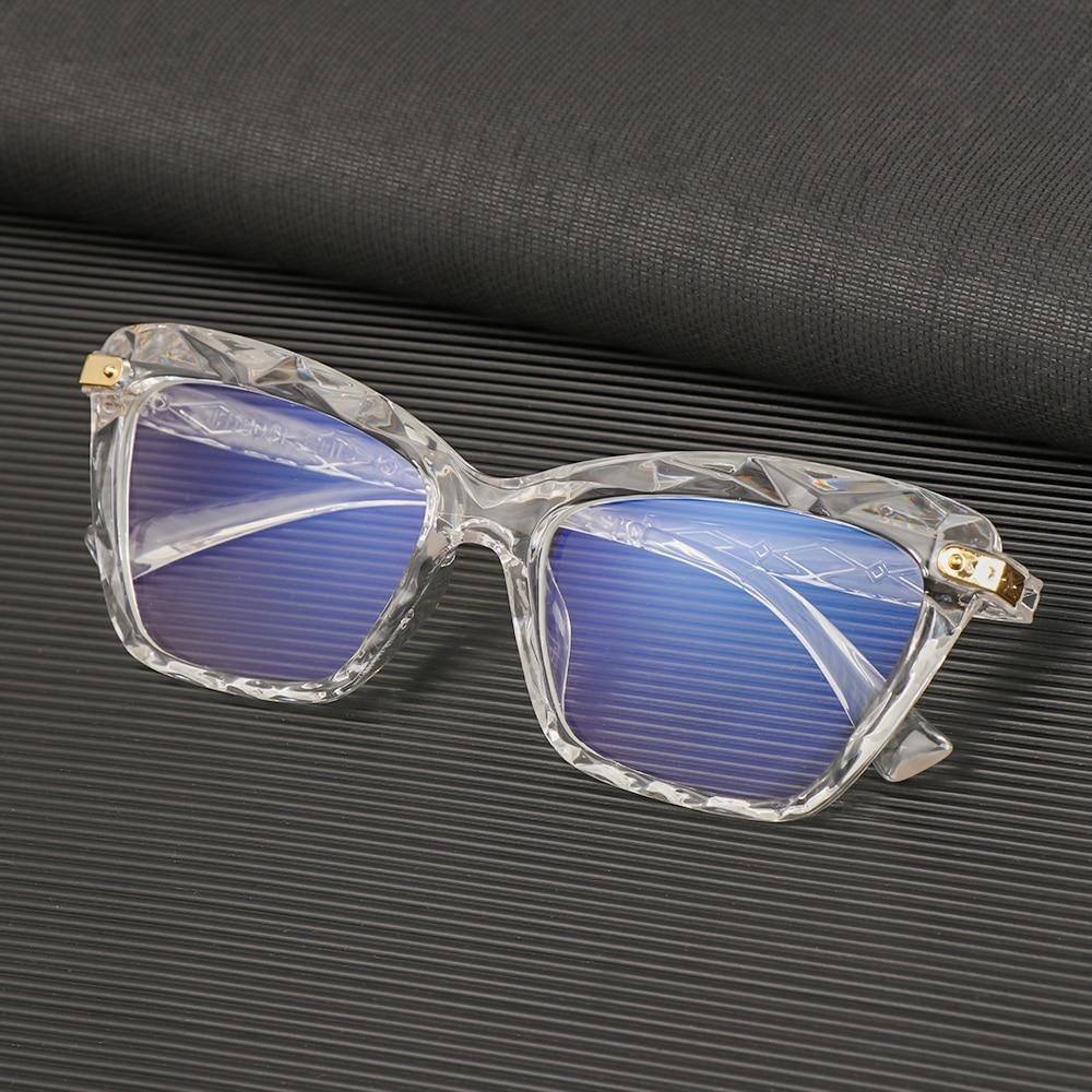 Square Women Reading Glasses Frame Crystal Multi-section Optical Computer Glasses Square Design Reading Glasses For Women Light Blocking Computer Reader Glasses For Men And Women