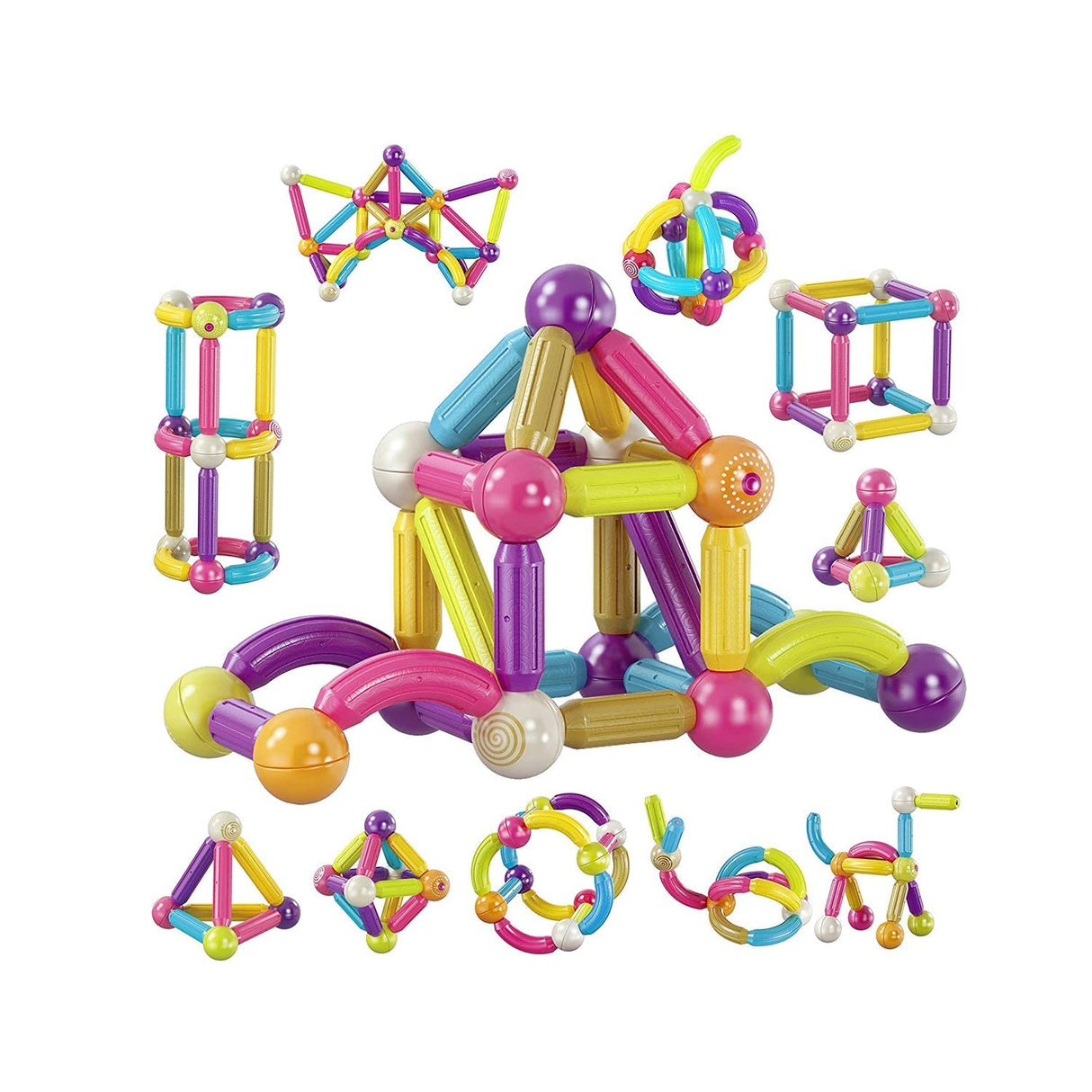 Contixo ST2 Magnetic Building Set 68-Piece STEM Toy for Creative Kids