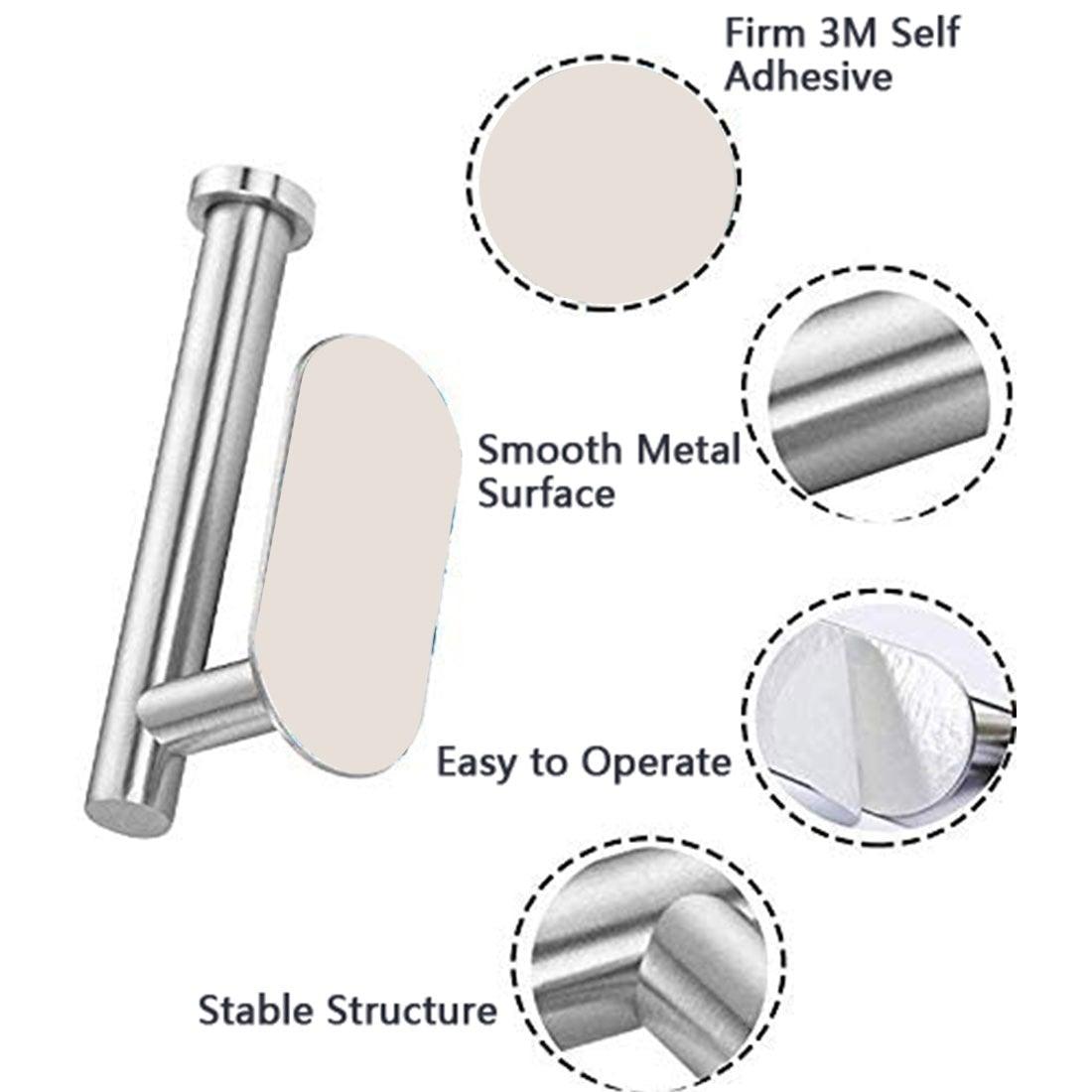 Stainless Steel Nail-free Wall Mounted Toilet Paper Holder Kitchen Tissue Paper Holder Toilet Roll Dispenser For Bathroom Toilet Paper Holder Toilet Paper roll Holder Self Adhesive+Super Glue Stainless Steel No Drilling For Bathroom Bedroom Kitchen