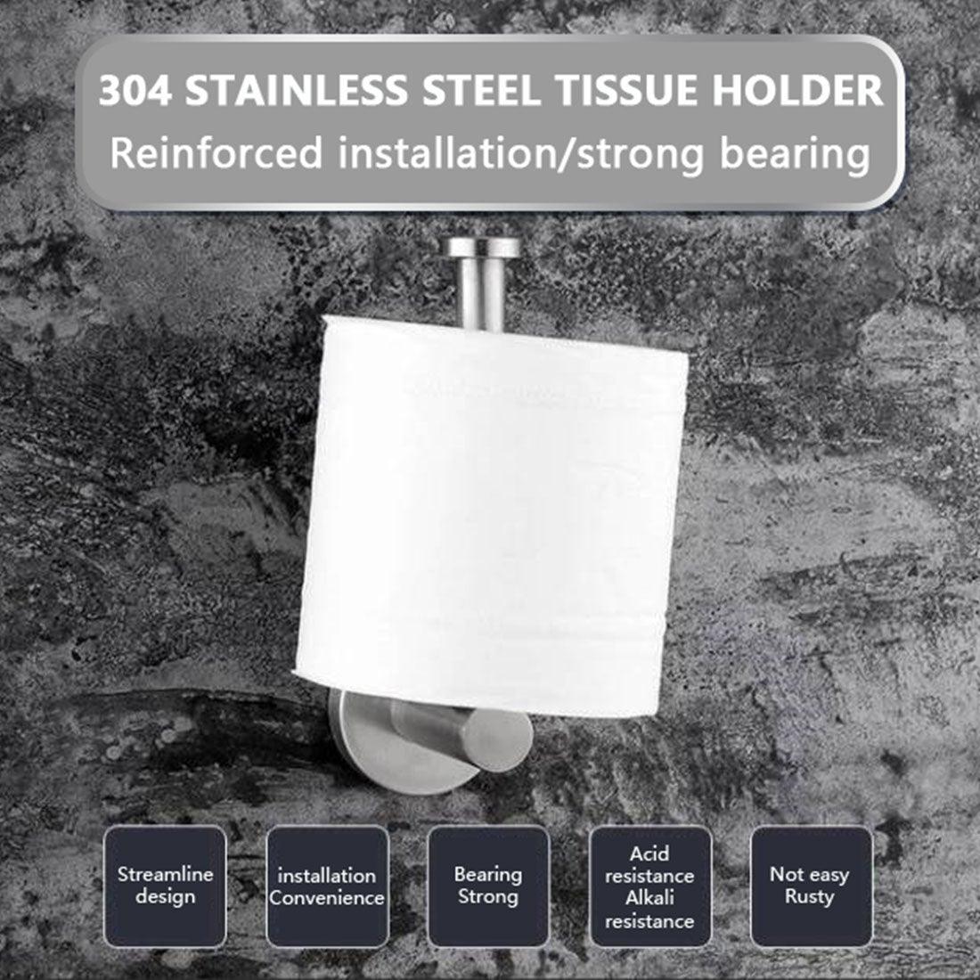Stainless Steel Nail-free Wall Mounted Toilet Paper Holder Kitchen Tissue Paper Holder Toilet Roll Dispenser For Bathroom Toilet Paper Holder Toilet Paper roll Holder Self Adhesive+Super Glue Stainless Steel No Drilling For Bathroom Bedroom Kitchen