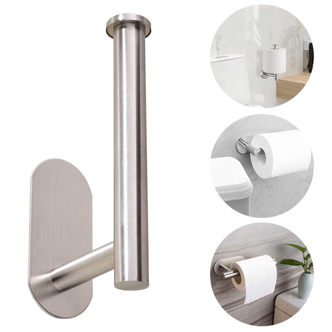 Stainless Steel Nail-free Wall Mounted Toilet Paper Holder Kitchen Tissue Paper Holder Toilet Roll Dispenser For Bathroom Toilet Paper Holder Toilet Paper roll Holder Self Adhesive+Super Glue Stainless Steel No Drilling For Bathroom Bedroom Kitchen