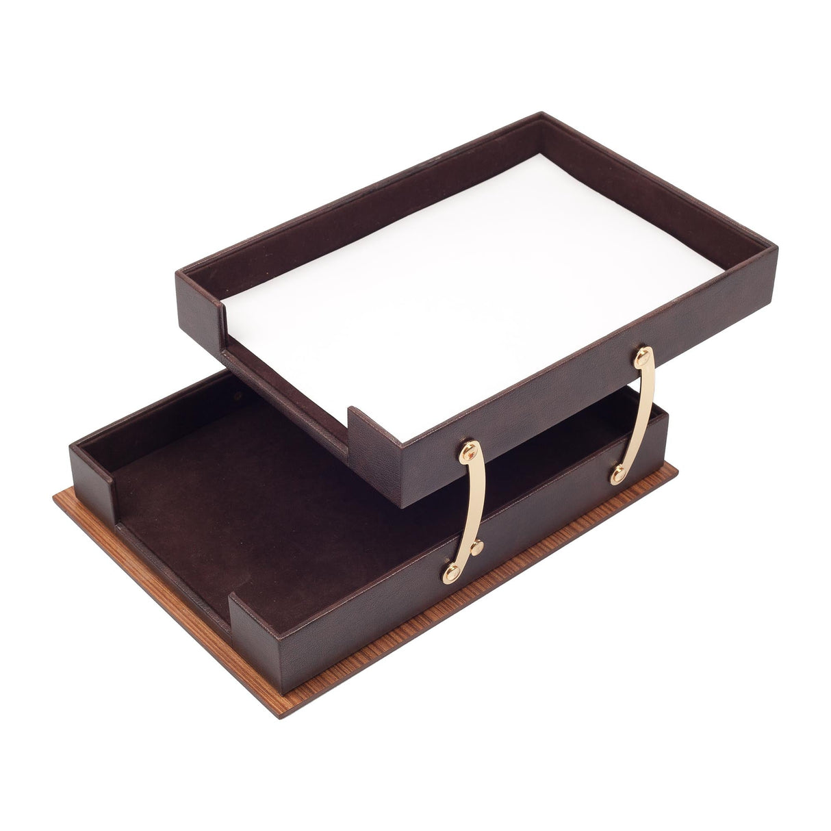 MOOG Star Wooden Leather Double Document Tray
