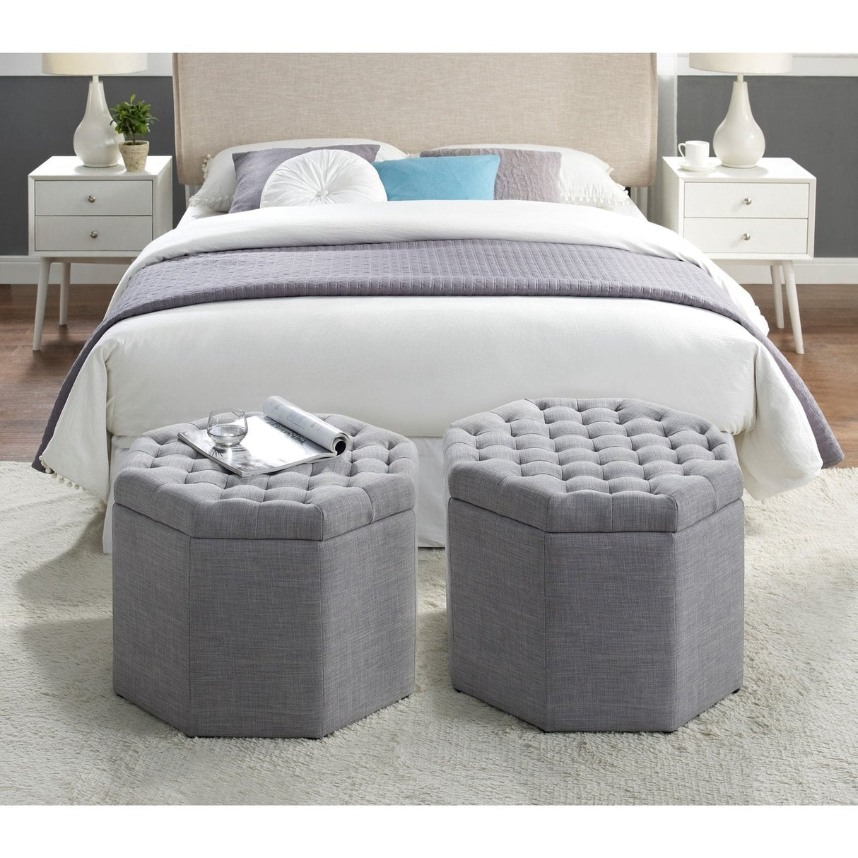 Nova Octagon Storage Ottoman