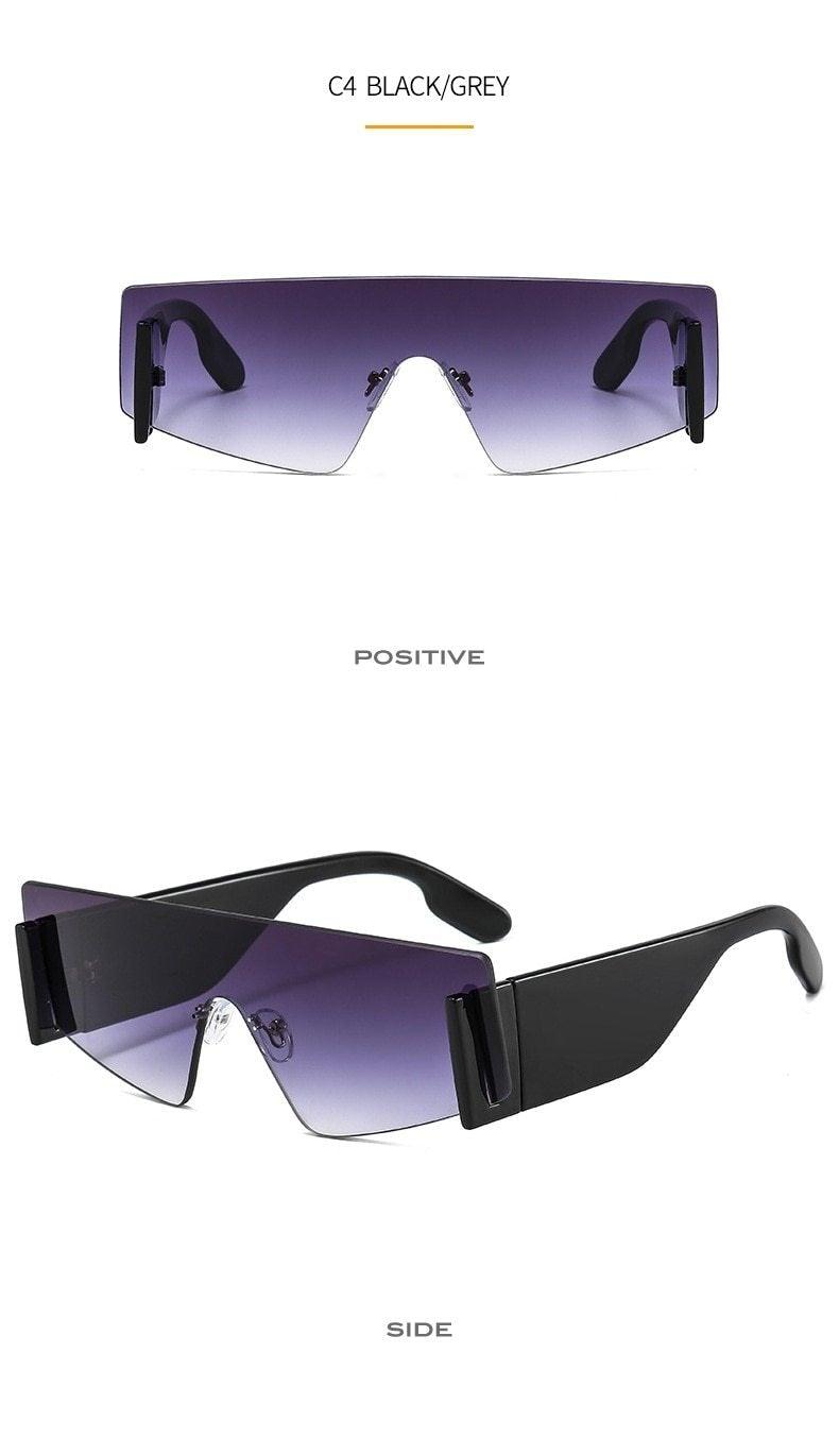Stylish Big Rimless Classic Sunglasses In Square Shape For Women & Men New Oversize & Retro Style Sunglasses Rectangle Shape Eyewear Shades Oversized Fashion Sunglasses For Women