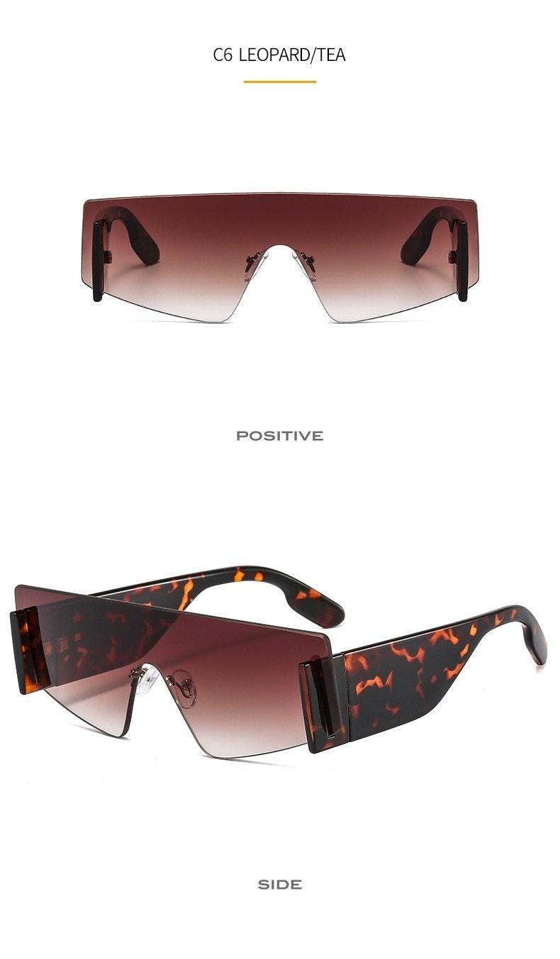 Stylish Big Rimless Classic Sunglasses In Square Shape For Women & Men New Oversize & Retro Style Sunglasses Rectangle Shape Eyewear Shades Oversized Fashion Sunglasses For Women