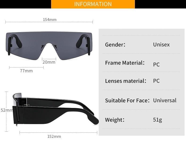 Stylish Big Rimless Classic Sunglasses In Square Shape For Women & Men New Oversize & Retro Style Sunglasses Rectangle Shape Eyewear Shades Oversized Fashion Sunglasses For Women