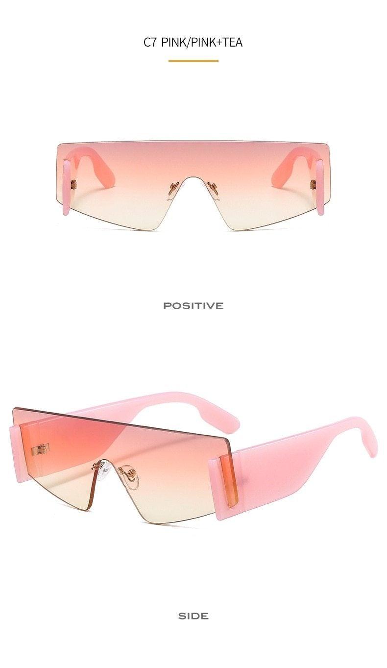 Stylish Big Rimless Classic Sunglasses In Square Shape For Women & Men New Oversize & Retro Style Sunglasses Rectangle Shape Eyewear Shades Oversized Fashion Sunglasses For Women